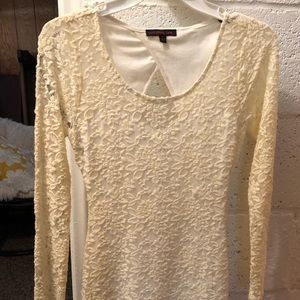 CROCHET KNIT OFF WHITE DRESS